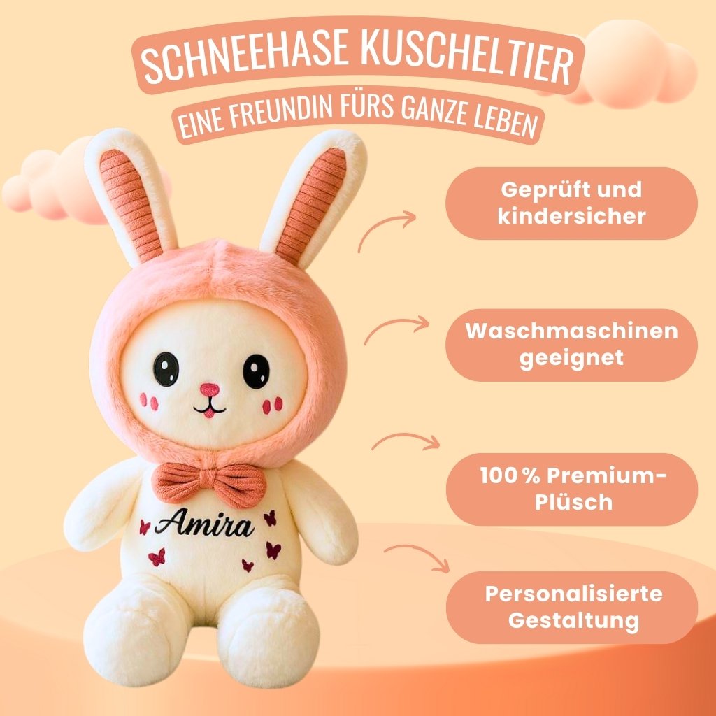 „Weiches Kuscheltier Hase mit besticktem Namen Babyspielzeug“
