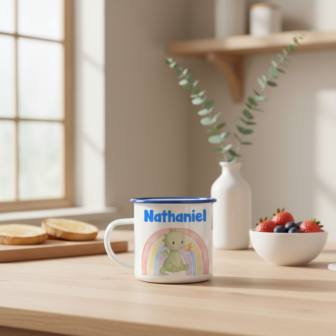 Emaille-Tasse für Kinder mit individueller Personalisierung