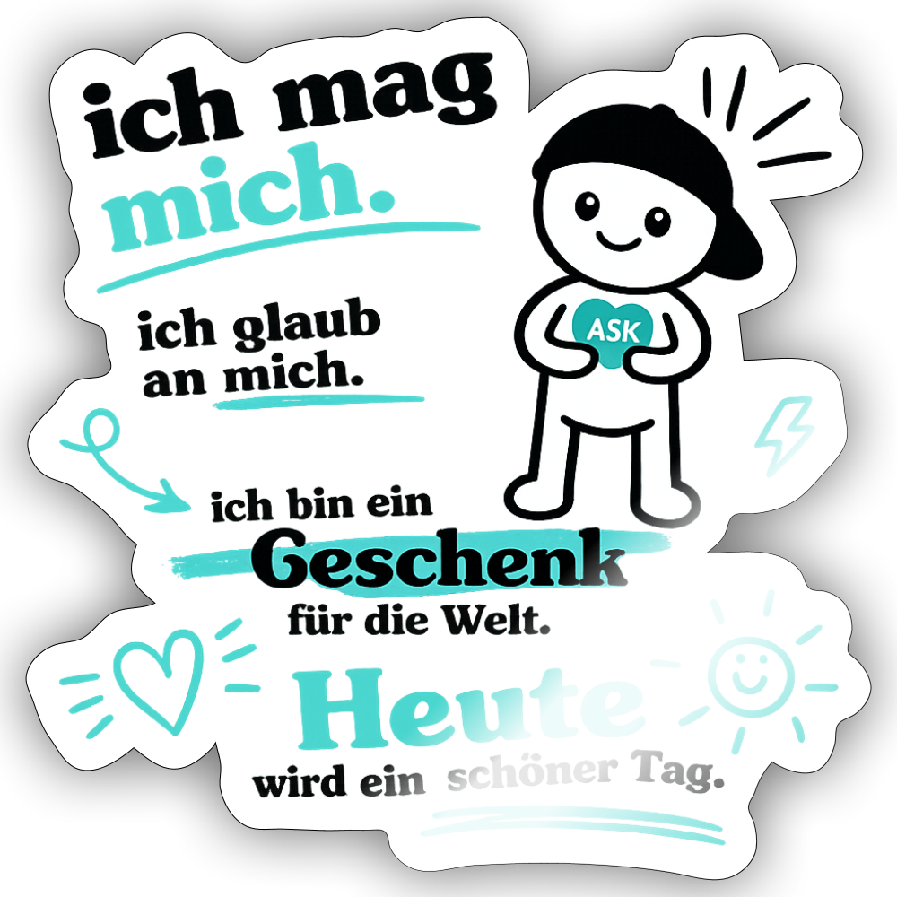 Sticker Größe S (10 x 10 cm) - Weiß glänzend
