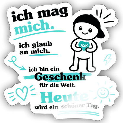 Sticker Größe S (10 x 10 cm) - Weiß glänzend