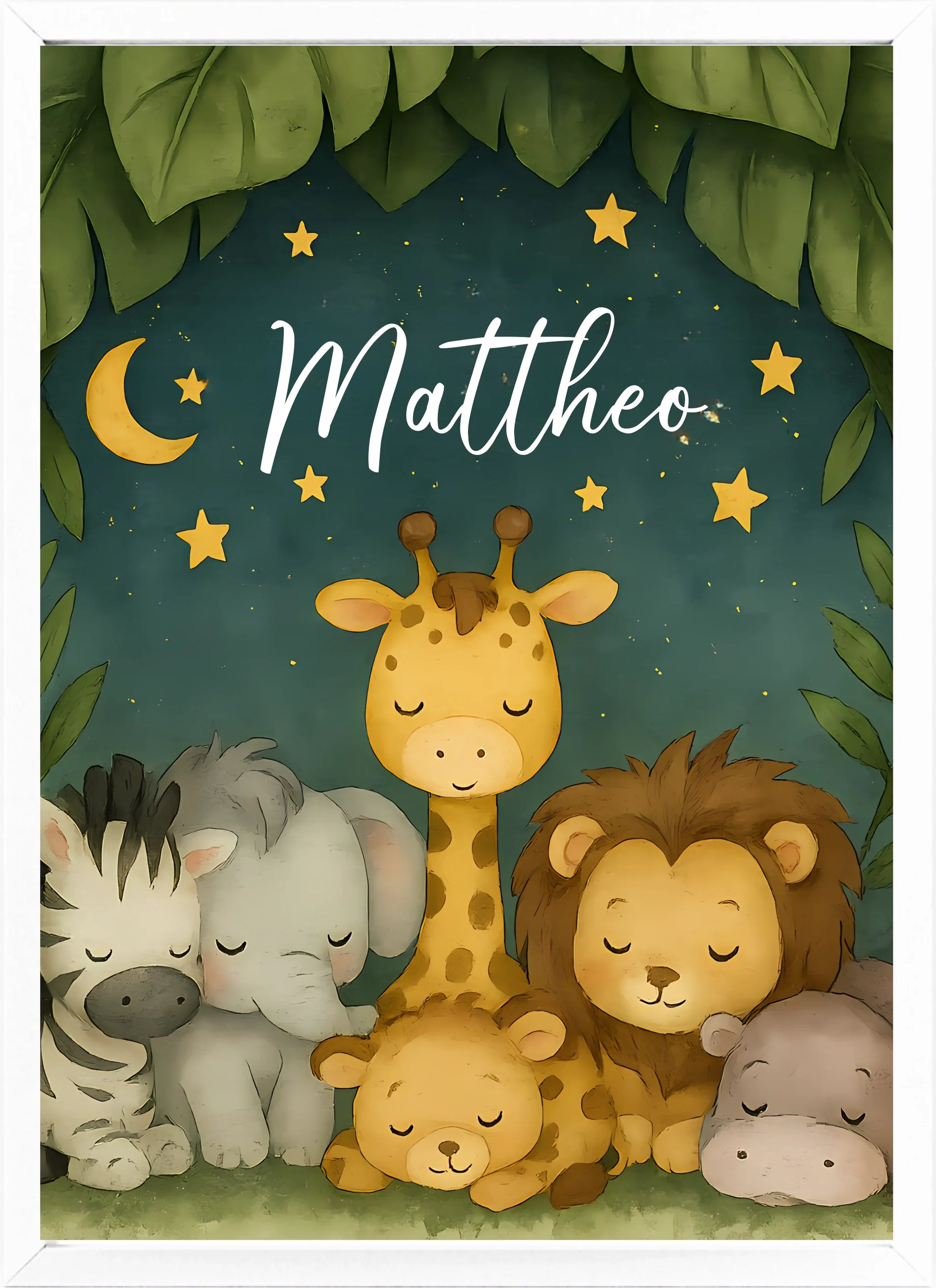 Hochwertiges Babyzimmer Poster mit personalisierter Sternennacht