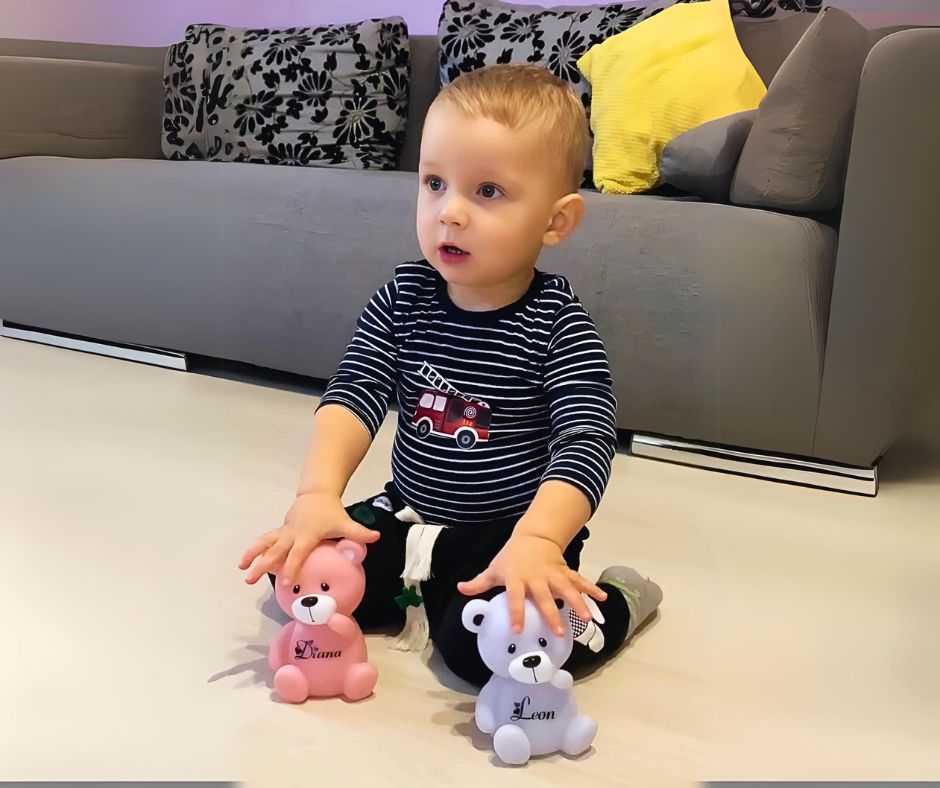 teddy nachtlichter geschenkidee zur taufe oder geburtstag für kinder und babys