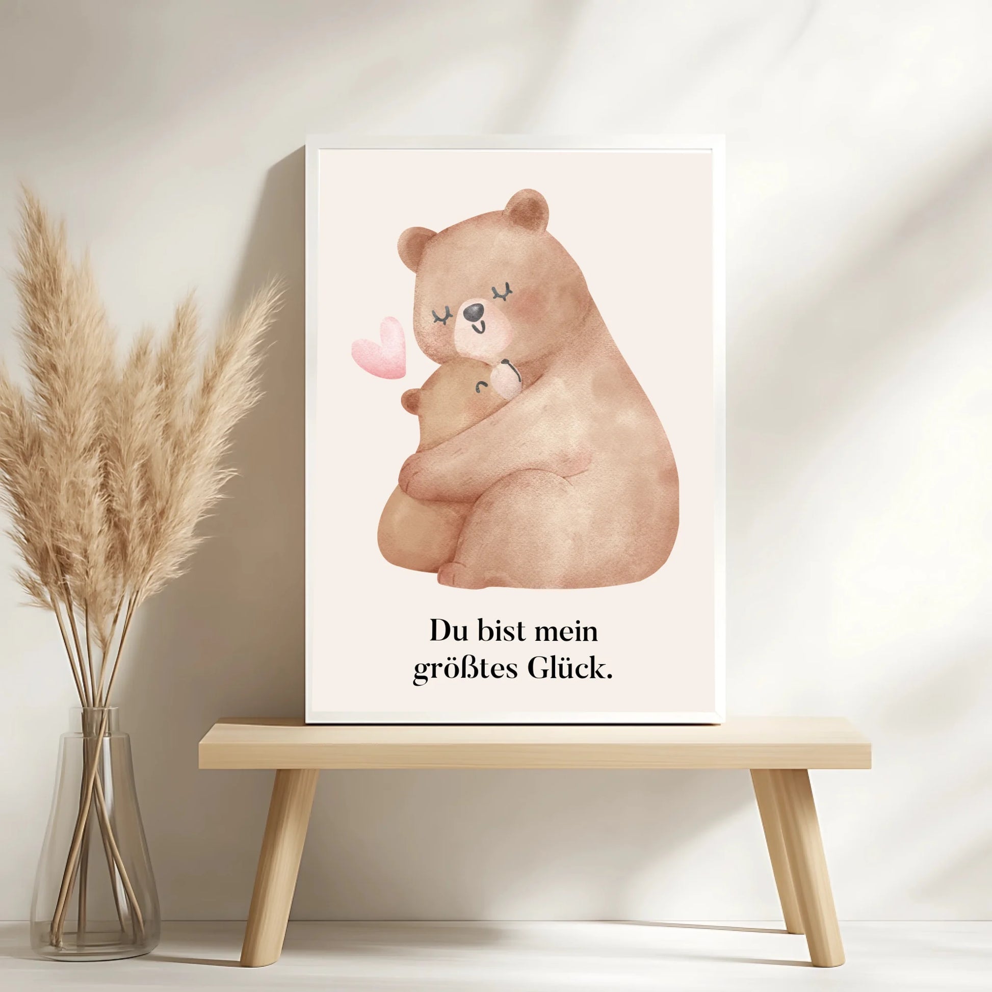 Beruhigendes Tierposter mit Umarmung – ideal für Babys und Kleinkinder