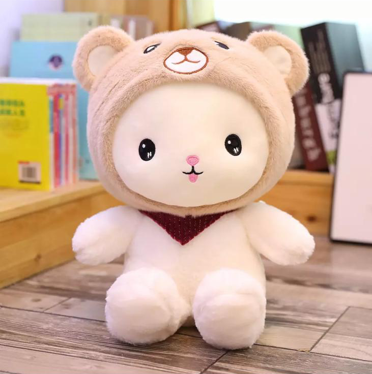 Personalisierbares Kuscheltier mit Name und Geburtsdatum – weicher Plüschbär als Geschenk zur Geburt in 15 cm oder 40 cm Größe