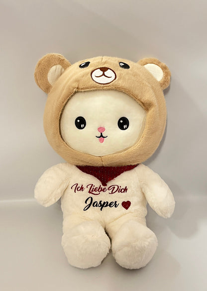 teddybaer Kuscheltier im Kinderzimmer mit widmung – personalisiertes Geschenk zur Geburt